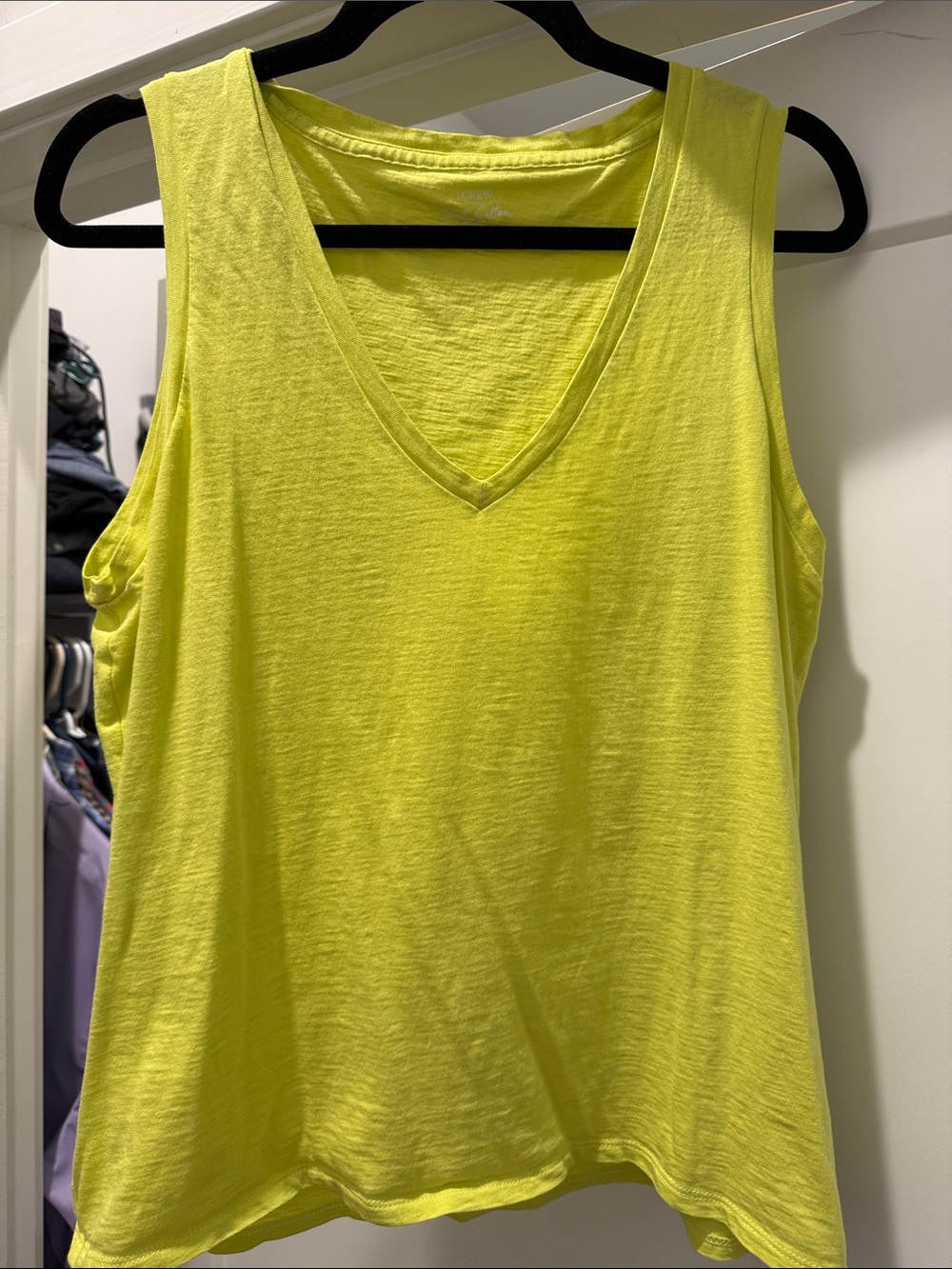 J. Crew Neon Yellow V-Neck Sleeveless Tank